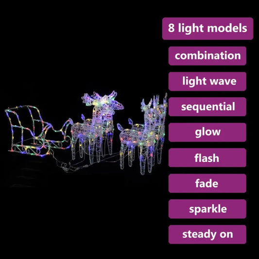 Exquisite illuminated Reindeer and Sleigh Arrangement - Luxury Christmas Collection