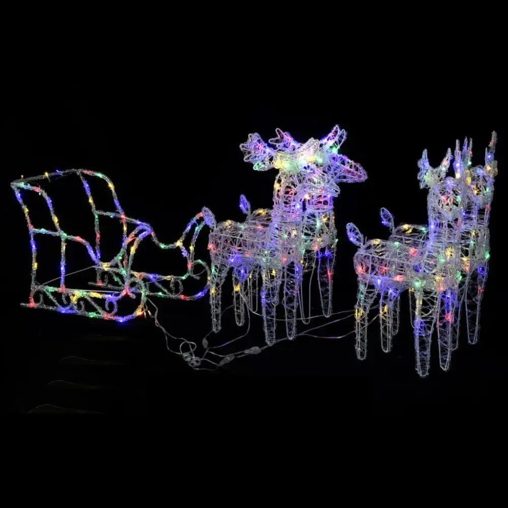 Exquisite illuminated Reindeer and Sleigh Arrangement - Luxury Christmas Collection