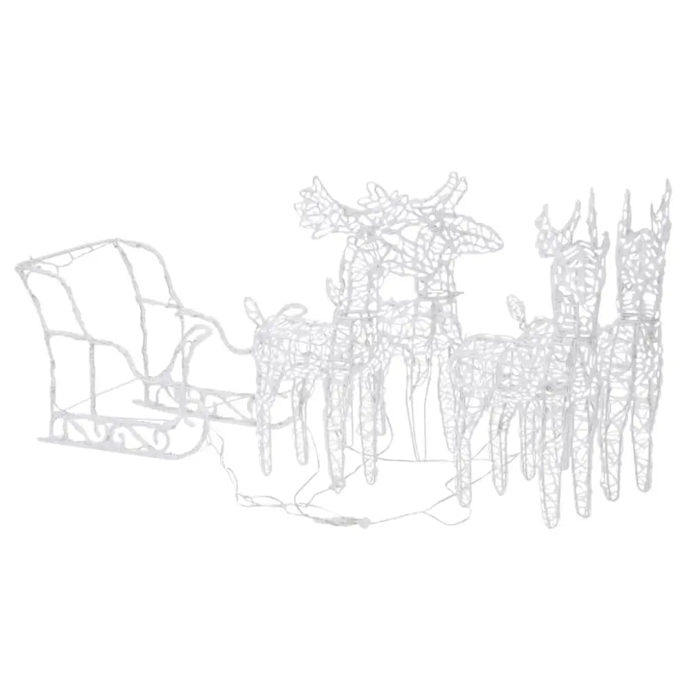 Exquisite illuminated Reindeer and Sleigh Arrangement - Luxury Christmas Collection