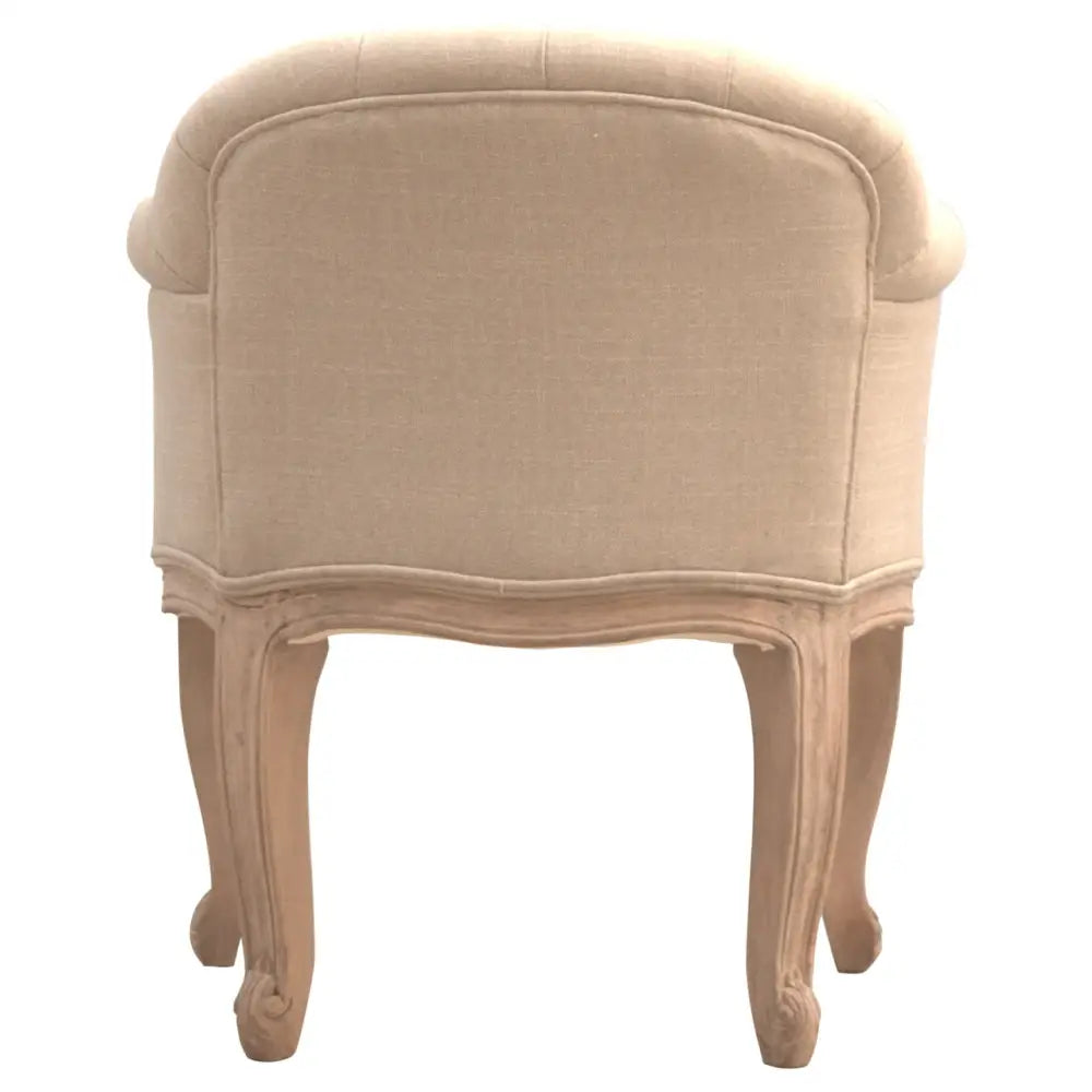French Style Bedroom Chair. upholstered chair with wooden legs 
