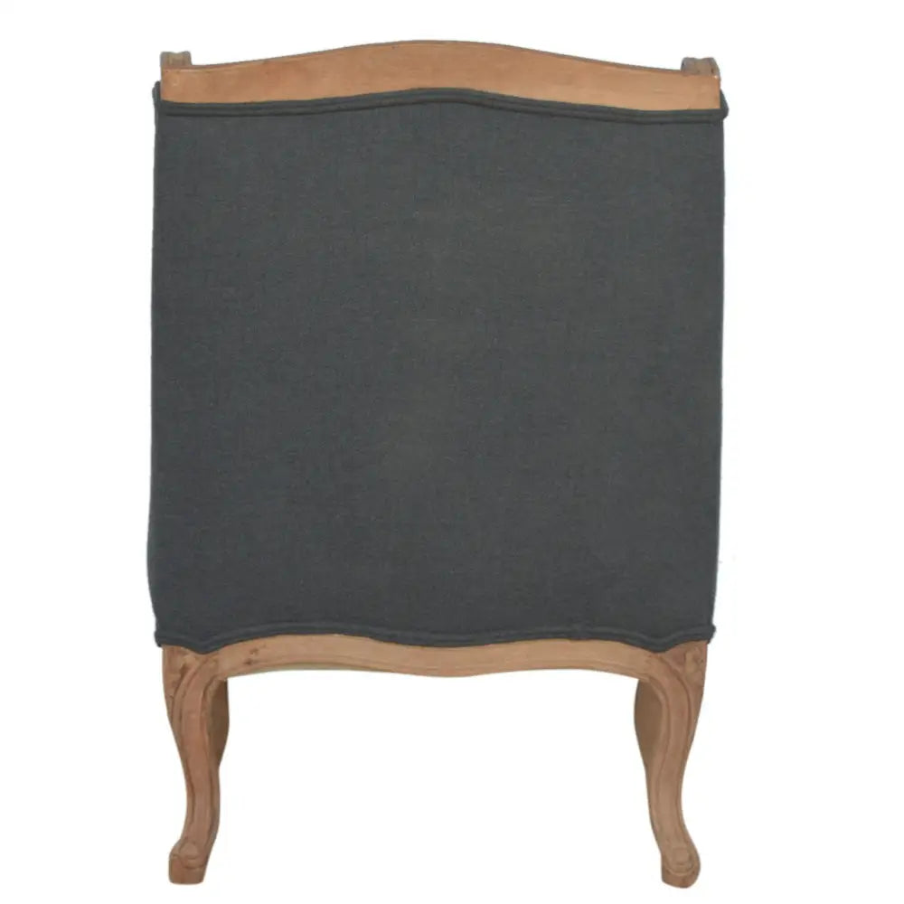 French Style Chair with dark upholstered backrest and wooden frame 