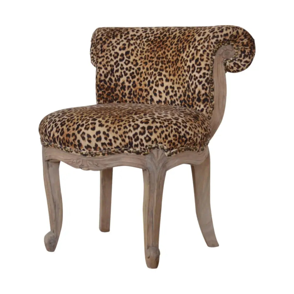 Leopard Print Velvet Chair. Chair with leopard print upholstery 