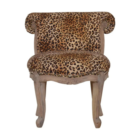 Leopard Print Velvet Chair with leopard print upholstery