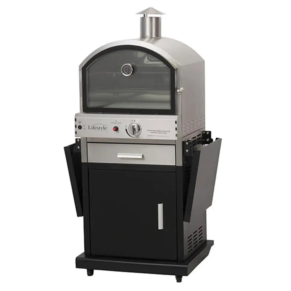 Gas Pizza Oven with Storage and Folding Shelves - Pizza Makers & Ovens