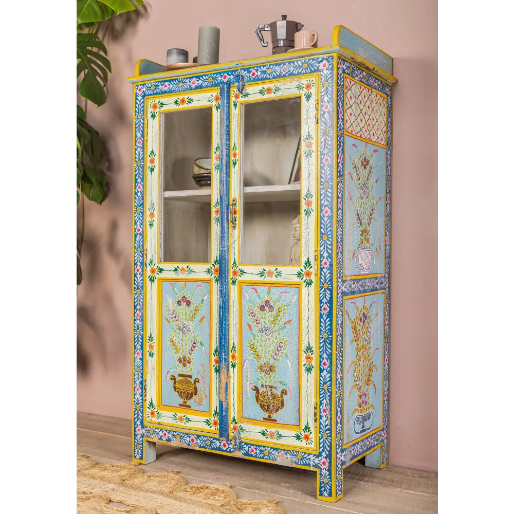 Glazed Cabinet Hand Painted - Display Cabinets