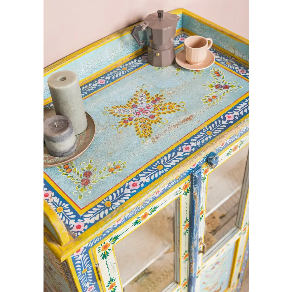 Glazed Cabinet Hand Painted - Display Cabinets