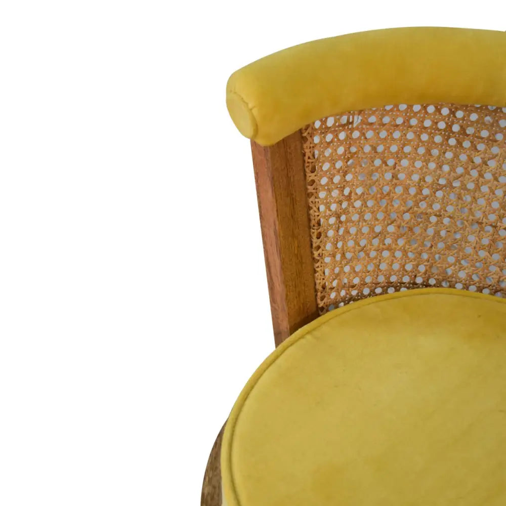 House Nordic lounge chair Chair with yellow cushioned backrest and seat 
