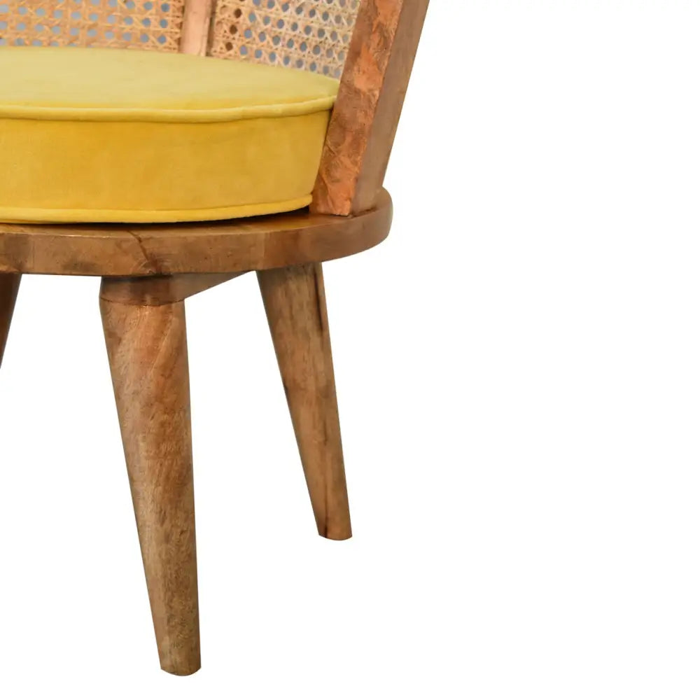 House Nordic lounge chair Wooden chair with a yellow cushion 