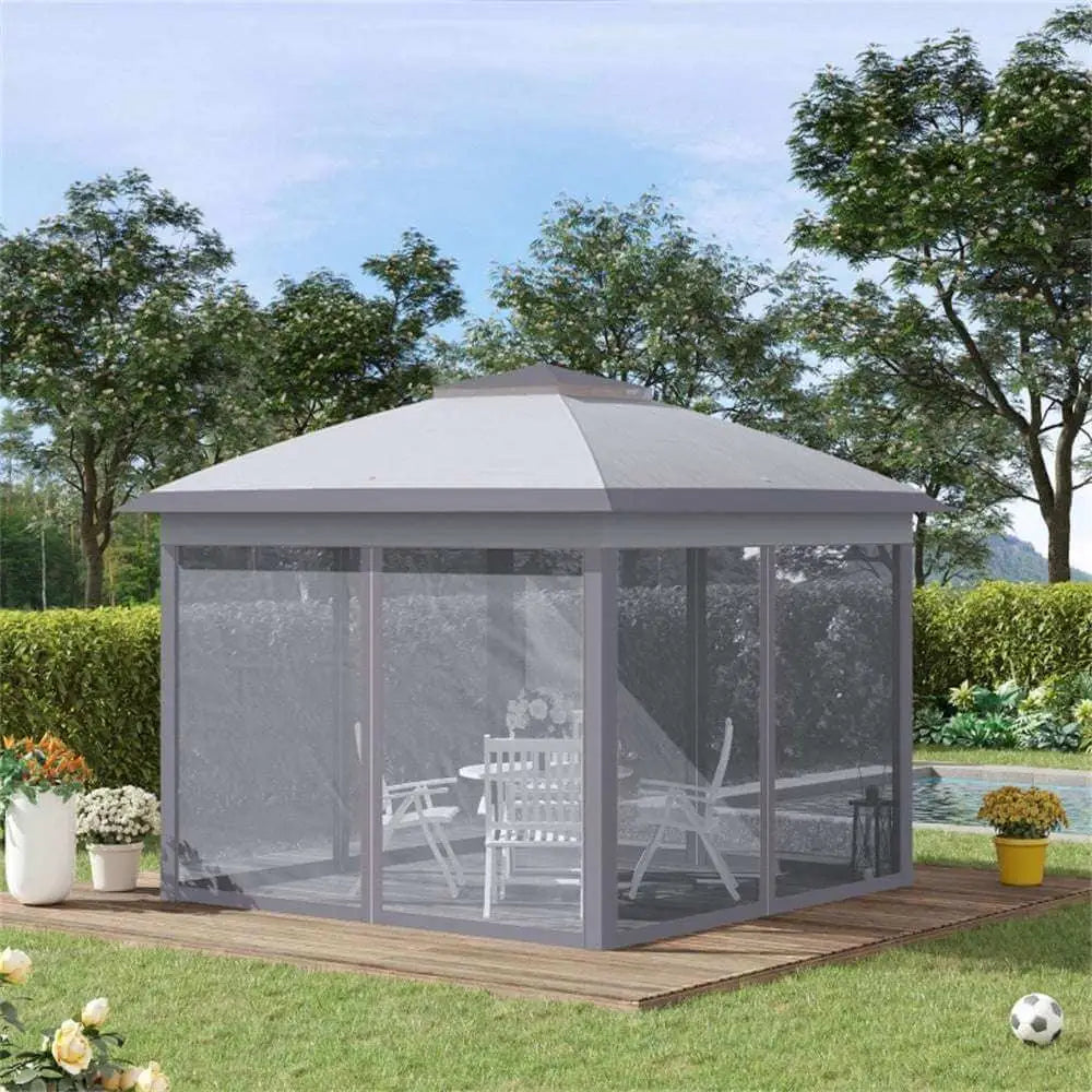 All seasons heavy duty party tent gazebo with sides. Garden gazebo with screen walls 