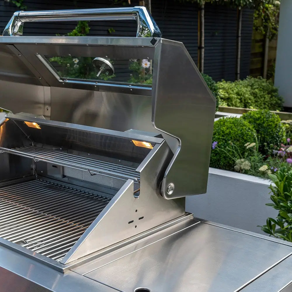 Luxury 4-Burner Outdoor Stainless Steel Gas BBQ Kitchen with Storage and Side Burner - Garden BBQ