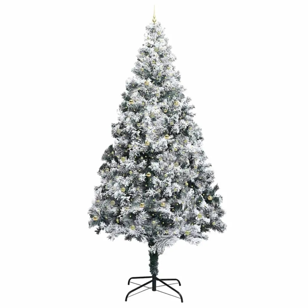 Luxury 400cm Flocked Pre-Lit Christmas Tree – Grand USB-Powered Centrepiece - Seasonal & Holiday Decorations