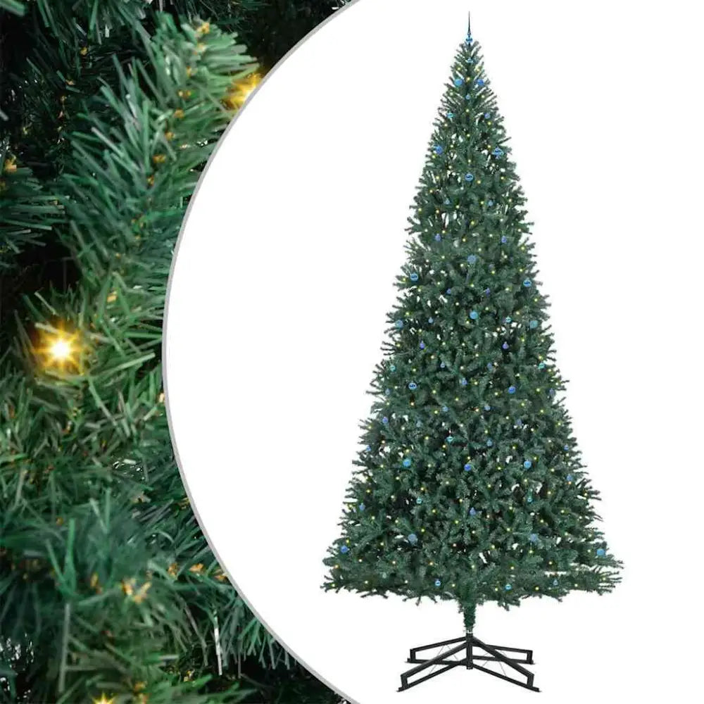 Luxury Artificial Pre-lit Christmas Tree With Ball Set Green 500 Cm - Seasonal & Holiday Decorations