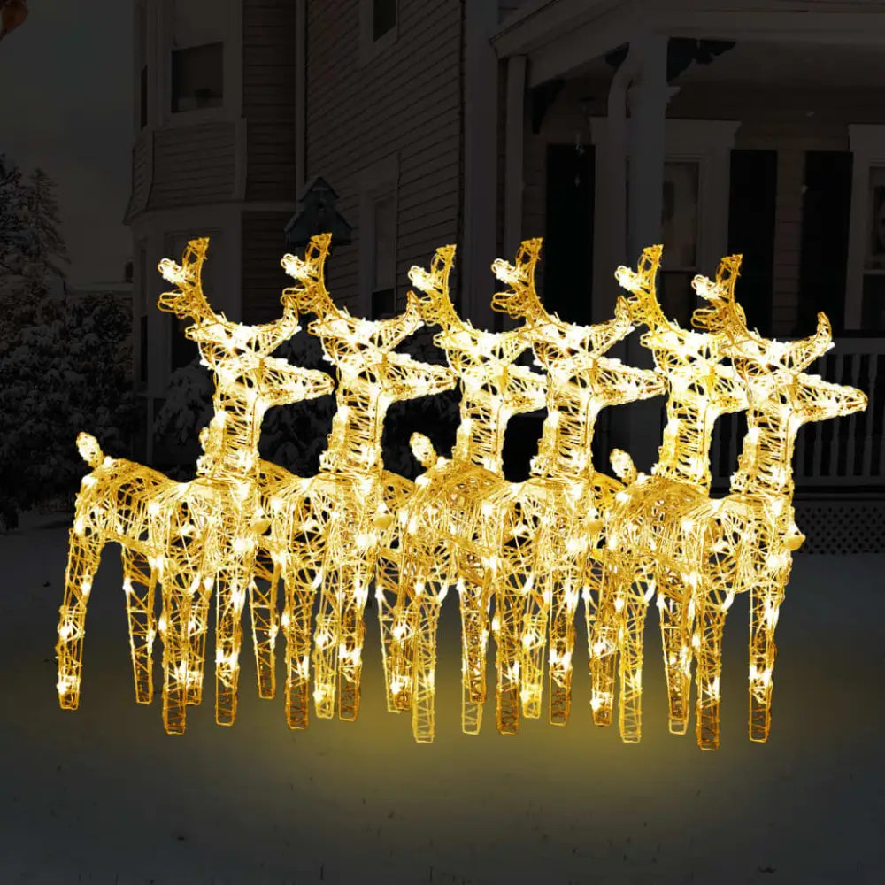 Luxury Enchanting set of six glowing Christmas reindeer - Luxury Christmas Collection