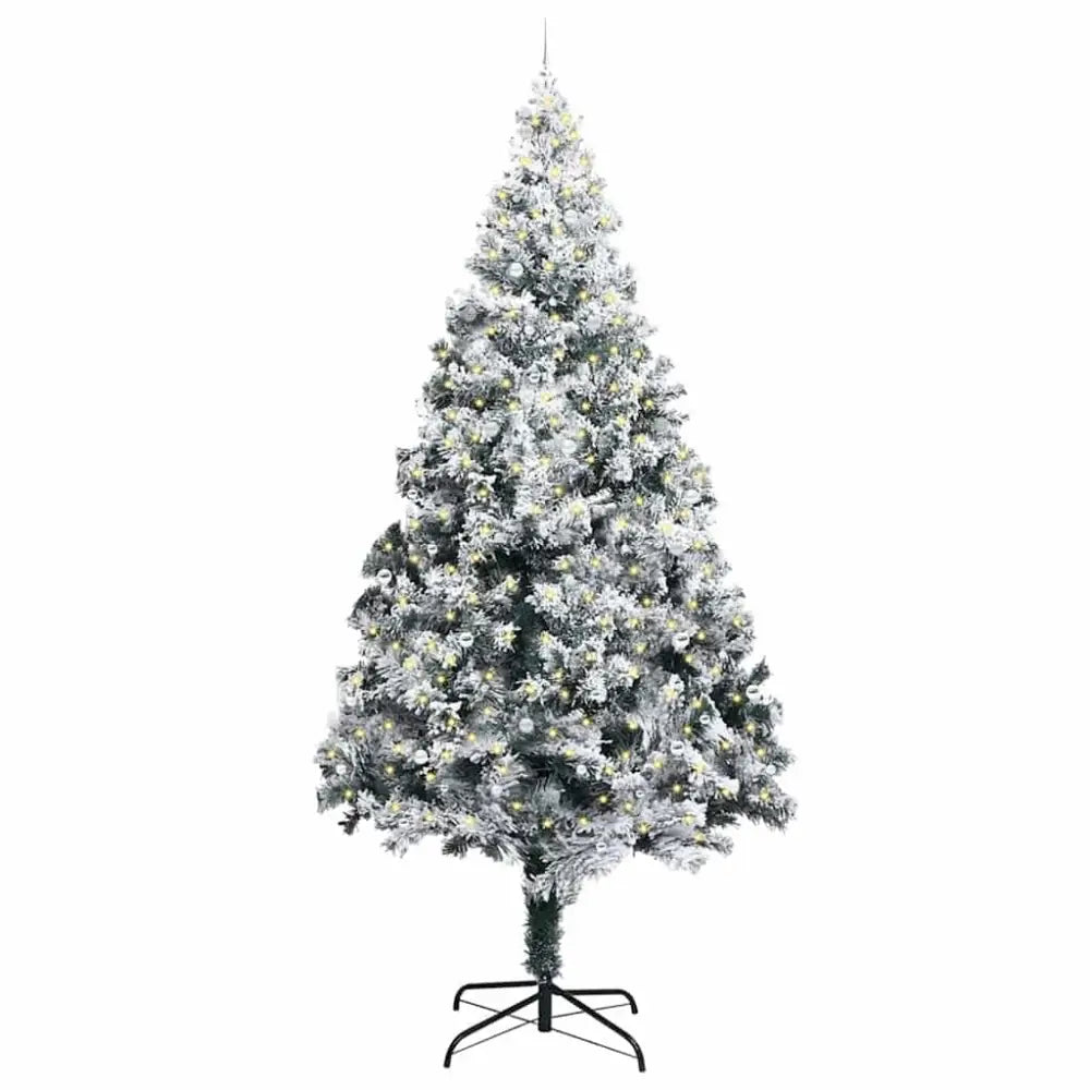 Luxury Flocked Pre-Lit Christmas Tree – Refined USB-Powered Decor - Seasonal & Holiday Decorations