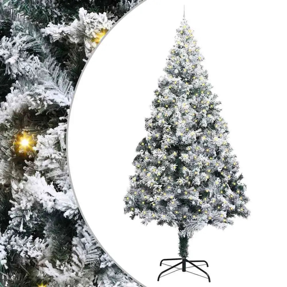 Luxury Flocked Pre-Lit Christmas Tree – Refined USB-Powered Decor - Seasonal & Holiday Decorations