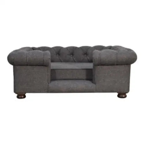 Luxury Large dog sofa bed in Grey with tufted backrest 