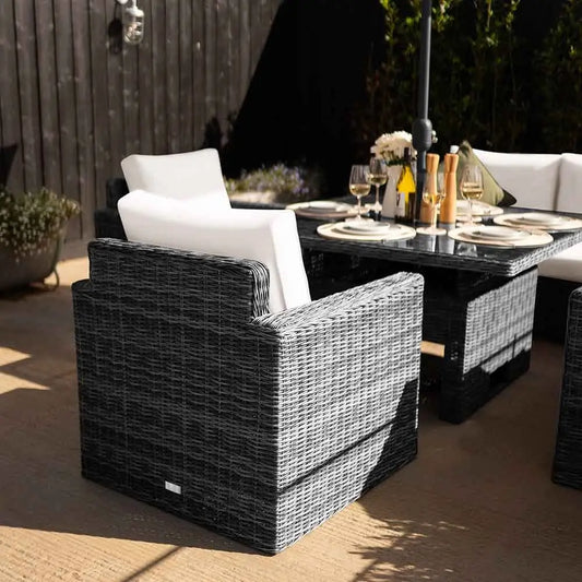 Luxury Rattan Corner Sofa Set With Square Table - Living Room Furniture Sets