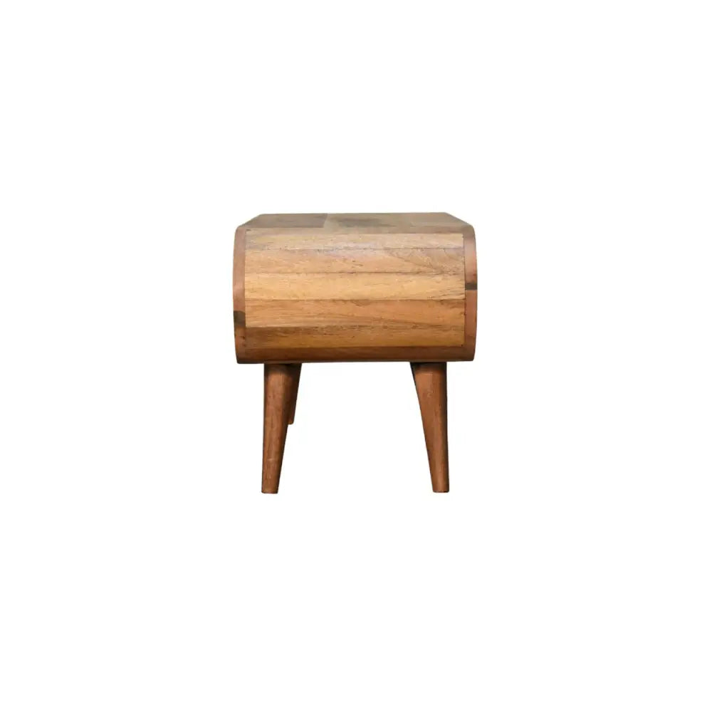Eco-friendly home decor. Mango Wood Coffee Table. Wooden  coffee table with a cylindrical design. Ethical wood sourcing.