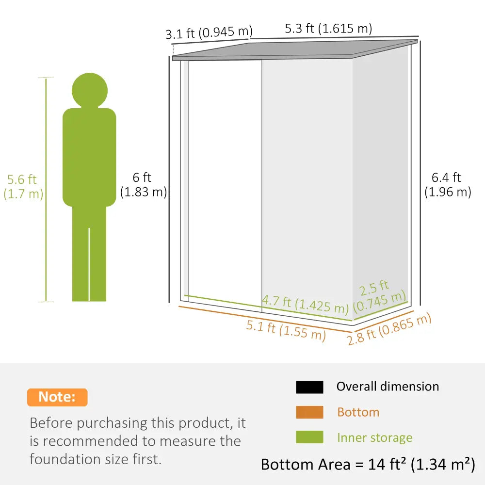 Lockable garden metal bike storage shed. Metal shed measurements