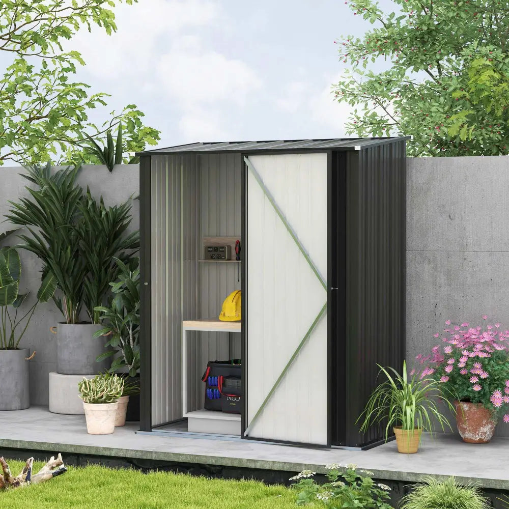 Lockable garden metal bike storage shed. Metal shed 

