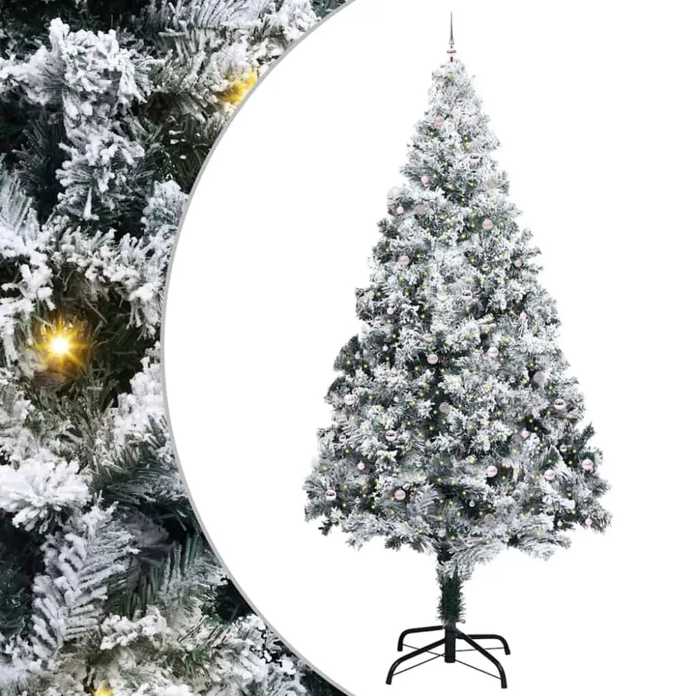 Modern Pre-Lit Christmas Tree – Flocked & Lifelike USB-Powered. Luxury Artificial Pre-lit Christmas Tree