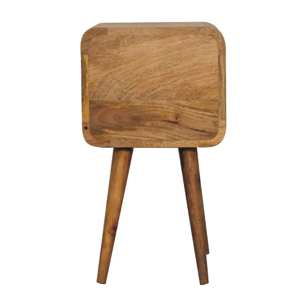 Narrow Wooden bedside table max 30cm wide. Eco-friendly home decor. Sustainable furniture.