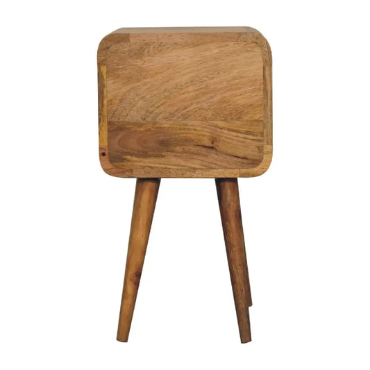 Narrow Wooden bedside table max 30cm wide. Eco-friendly home decor. Sustainable furniture.