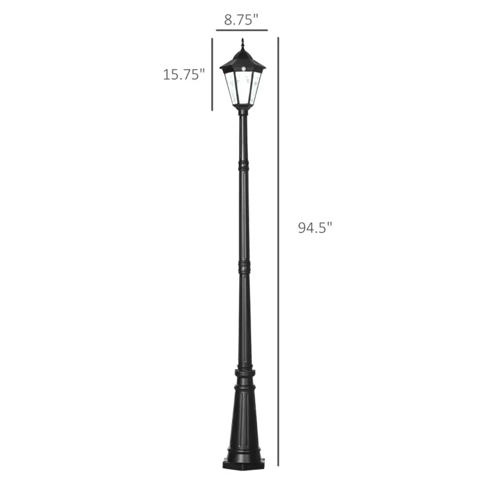 Outdoor traditional lamp post lights led. Elegant Black outdoor lamp post with dimensions