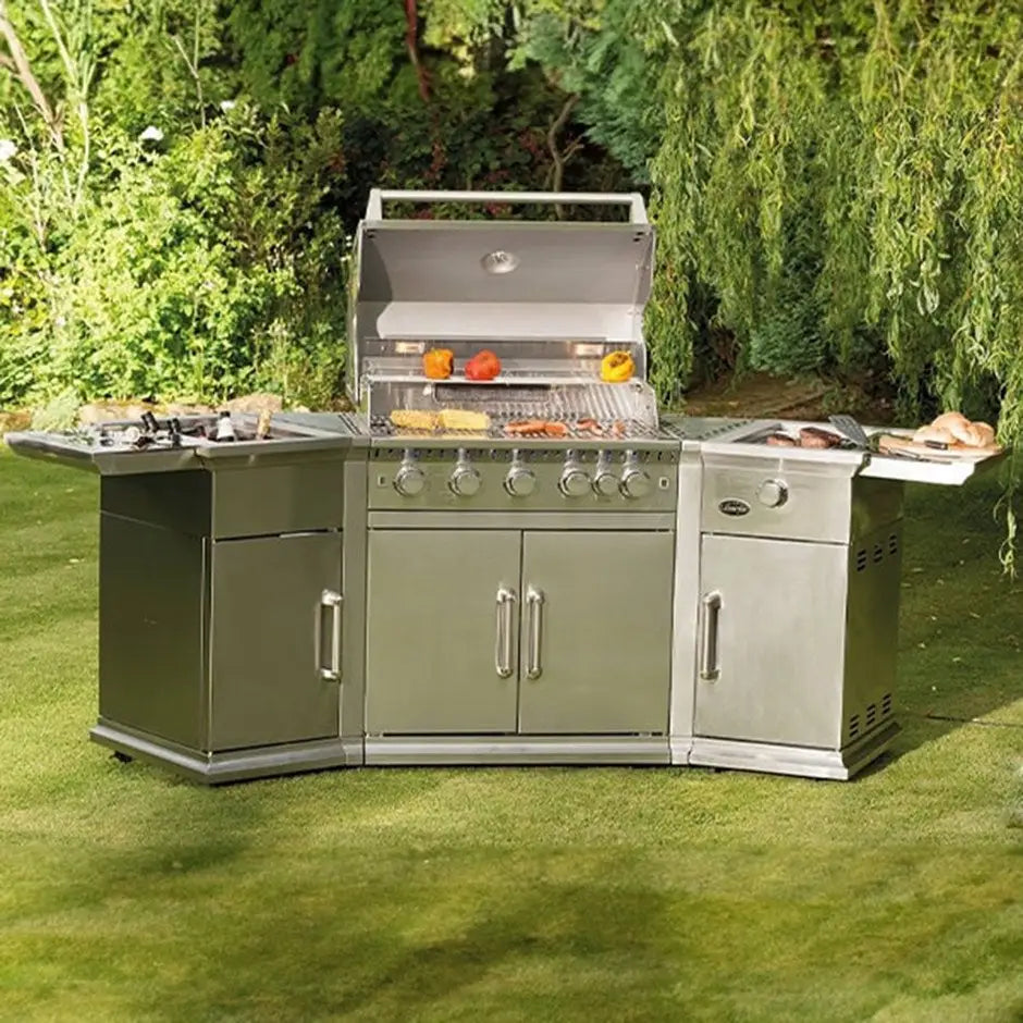 Premium 5-Burner Garden Gas BBQ with Ice Bucket and Storage - Garden BBQ
