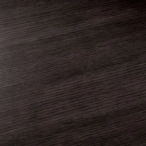 Close-up of dark brown Luxury Rectangular Oak and Bronze dining table.