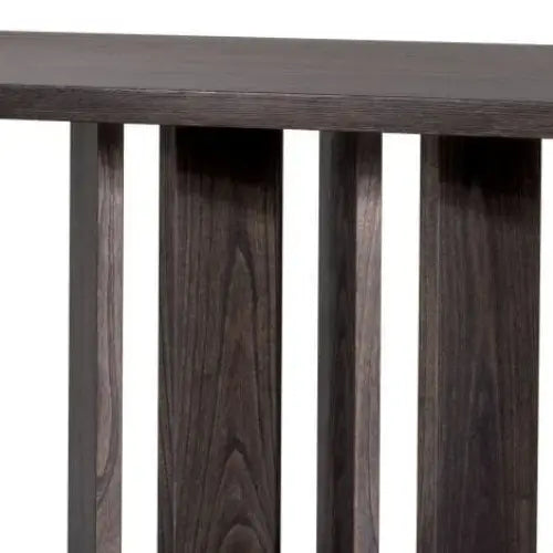 Dark wood Luxury Rectangular Oak and Bronze dining table. 