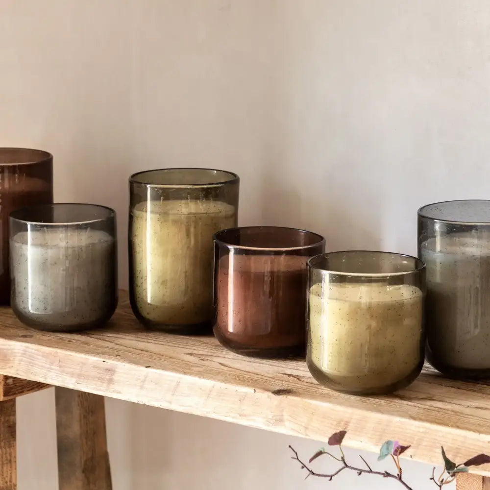 Recycled Green Glass Candle with Sandalwood & Cedarwood – Long-Burn Artisan Candle | Woodfalls Elite