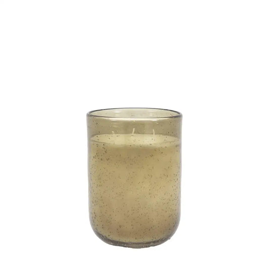 Recycled Green Glass Candle with Sandalwood & Cedarwood – Long-Burn Artisan Candle | Woodfalls Elite