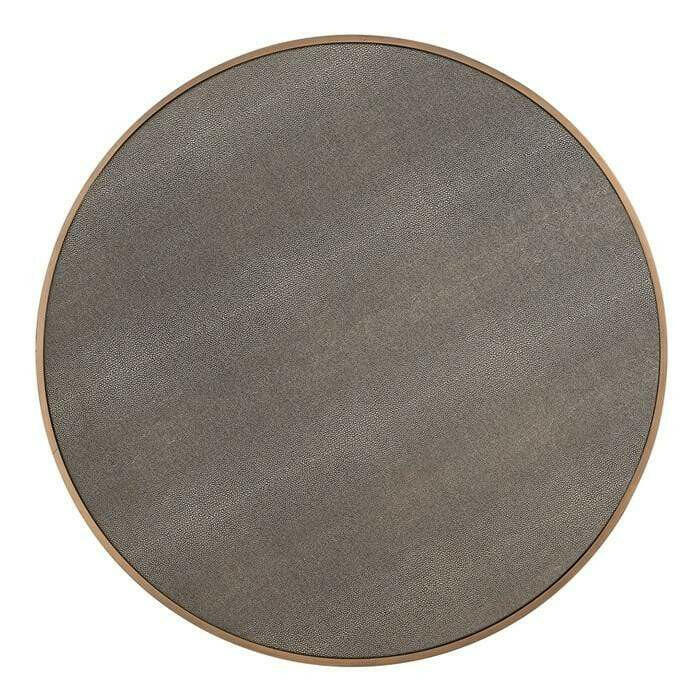 Designer Coffee Table Set of 2 – Segrine Leather, Black Oak & Gold