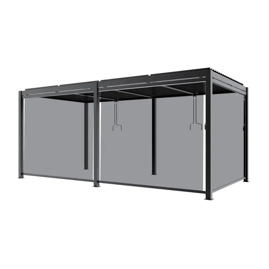 Set of 6 Charcoal Drop Side Screens for 6x3m Deluxe Pergola - Canopy & Gazebo Enclosure Kits