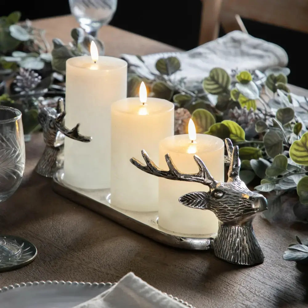 Stag Design Grey Aluminium Candleholder - Candle Holder