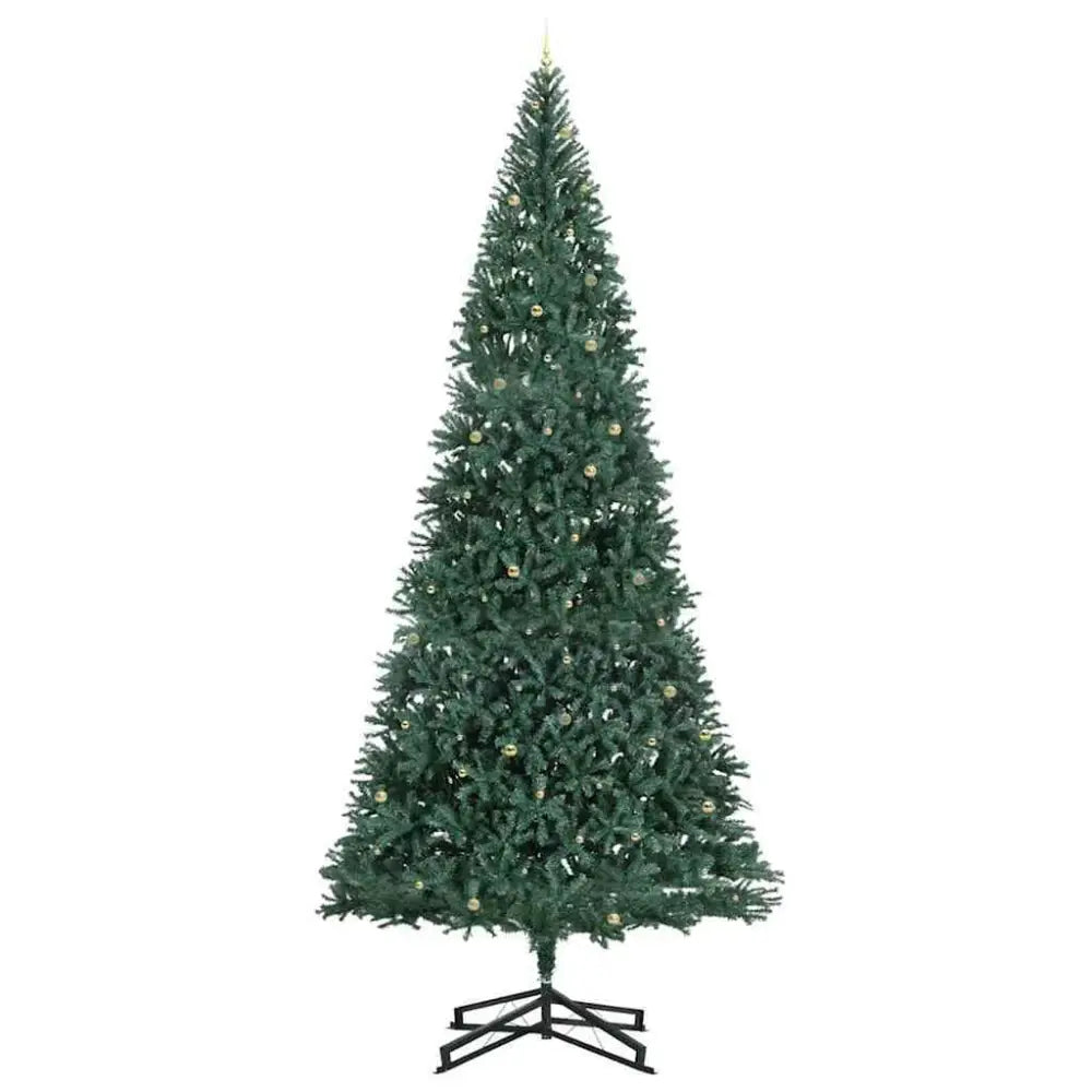Stunning 5 metre Artificial Pre-lit Christmas Tree With Ball Set Green 500 Cm - Seasonal & Holiday Decorations