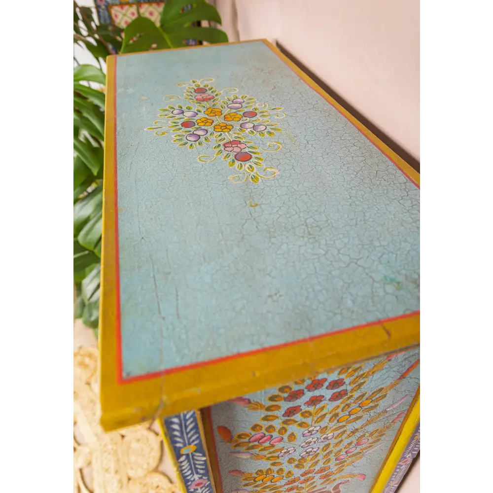 Tall Book Case Hand Painted. Decorative with floral design 