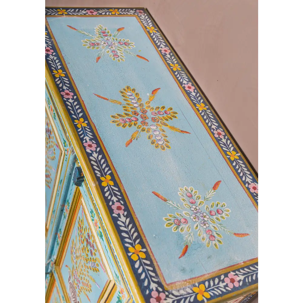 Tall Hand Painted Cupboard. Decorative with floral patterns 