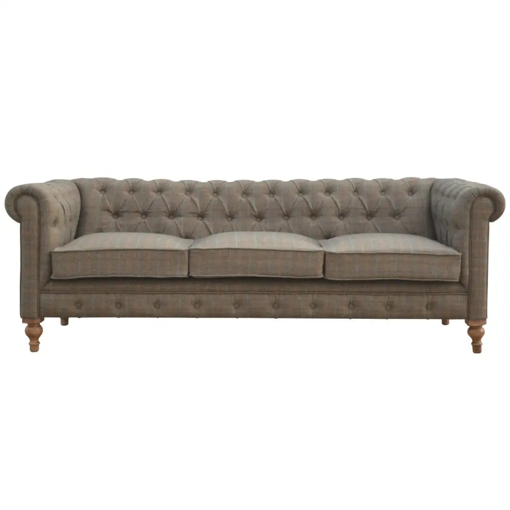 Tweed chesterfield sofa. Brown Multi tweed sofa 