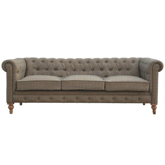 Tweed chesterfield sofa. Brown Multi tweed sofa 