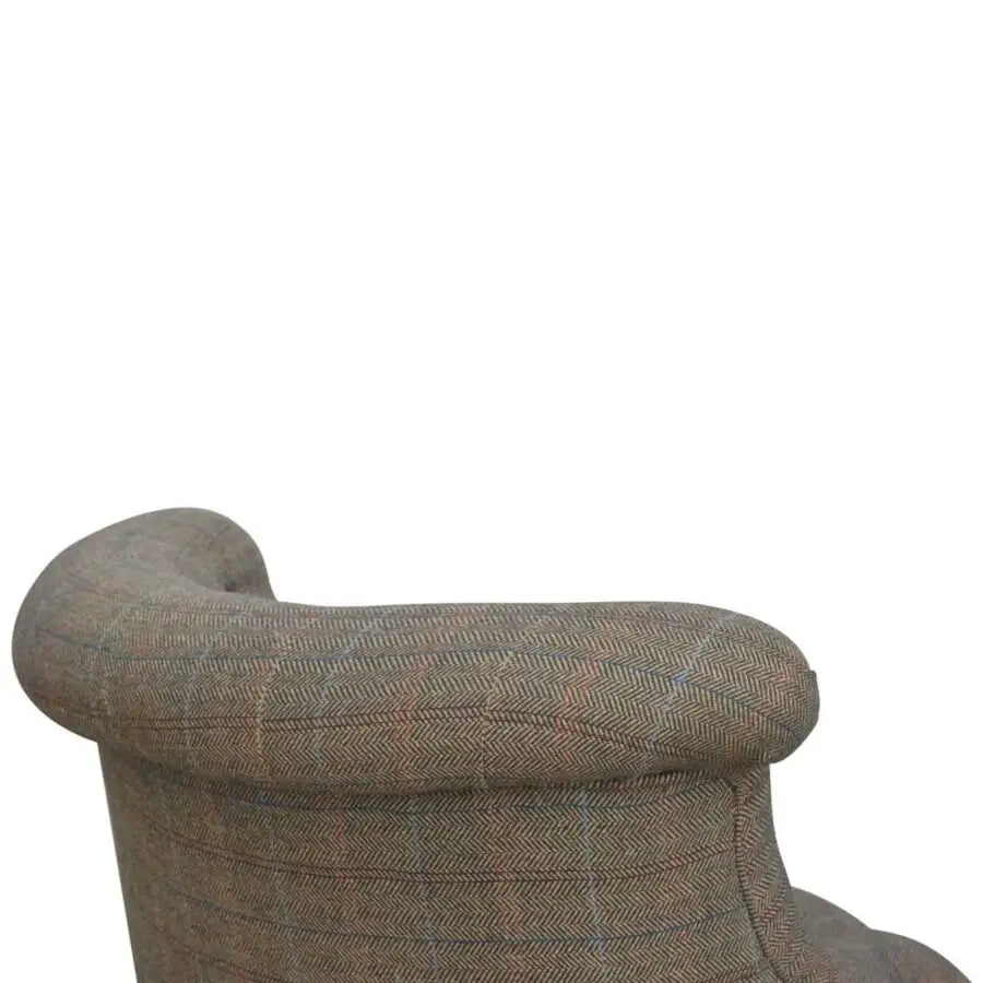 Tweed occasional chair Brown checkered chair 