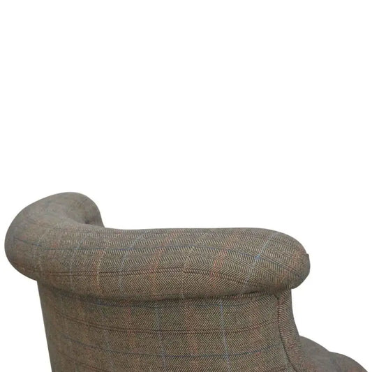 Tweed occasional chair Brown checkered chair 