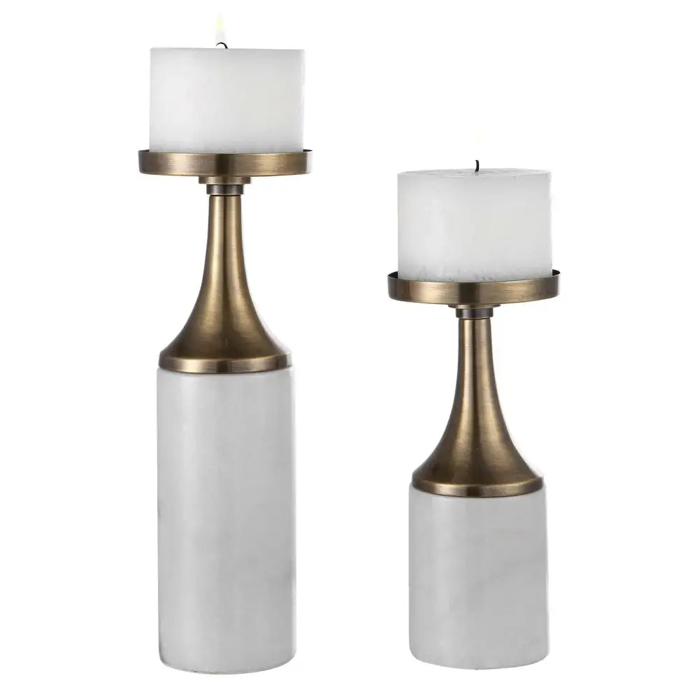 Uttermost Castiel Marble Candleholders – Set of 2 - Candle Holder