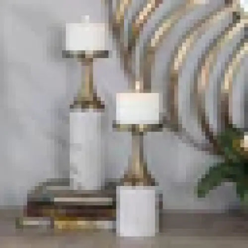 Uttermost Castiel Marble Candleholders – Set of 2