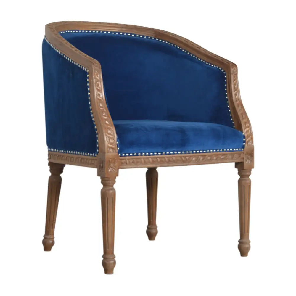 Luxury Velvet Occasional Chair. With velvet seat, arms and backrest. Available in 7 sumptuous colours. Eco-friendly home decor.