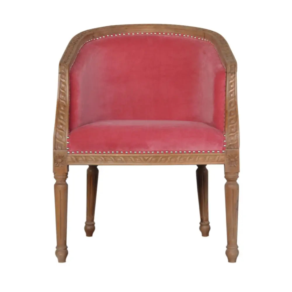 Eco-friendly home decor. Pink Occasional Chair velvet 