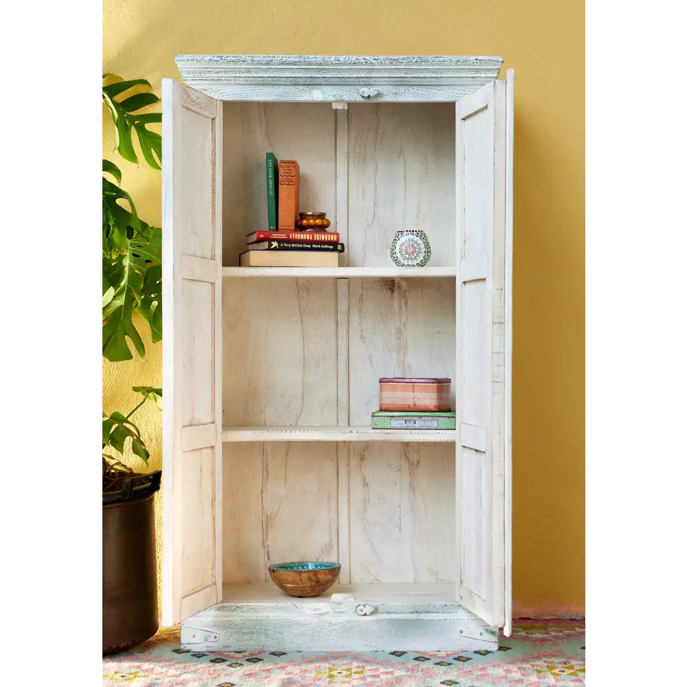 Tall Hand Painted Cupboard. Wooden cabinet 