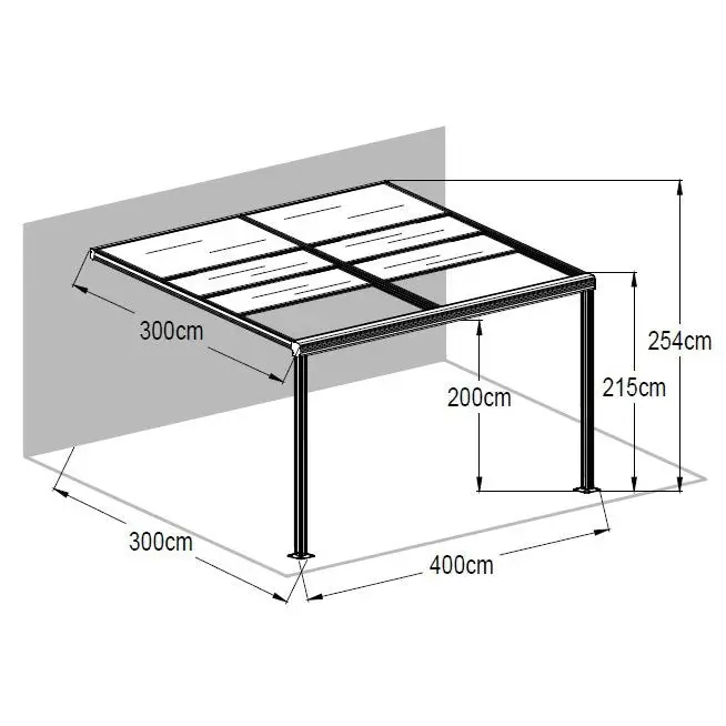 Retractable Wall Mounted Canopy Outdoor with measurements