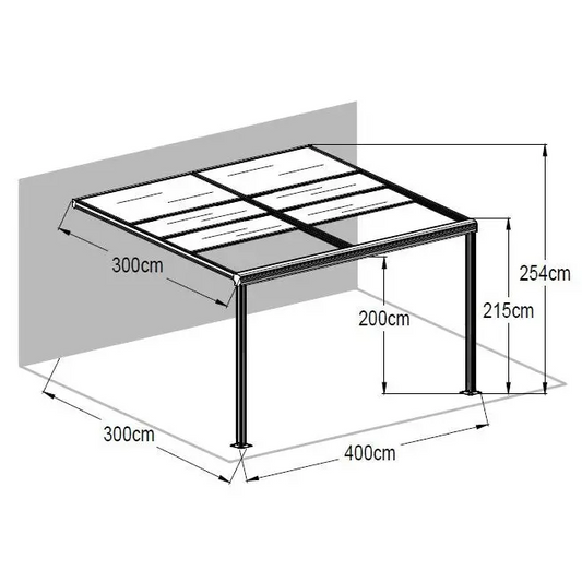 Retractable Wall Mounted Canopy Outdoor with measurements